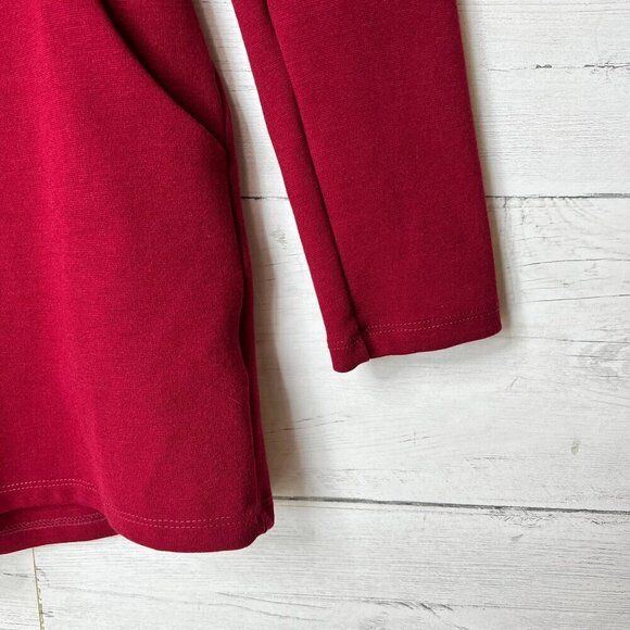 Silence + Noise Romper Womens Size Medium Cranberry Burgundy Long Sleeve Pockets - Picture 6 of 16
